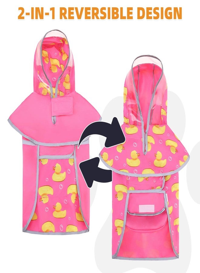 كولتيل معطف مطري للكلاب من كولتيل، معطف مطري للحيوانات الأليفة قابل للعكس، بغطاء رأس شفاف مزدوج الطبقات مع جيب تخزين سهل، معطف واقٍ من المطر قابل للتعديل ومقاوم للماء والرياح وعاكس للضوء، مزود بفتحة لربط المقود، مناسب للكلاب الصغيرة والمتوسطة الحجم، مقاس صغير - Image 5